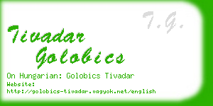 tivadar golobics business card